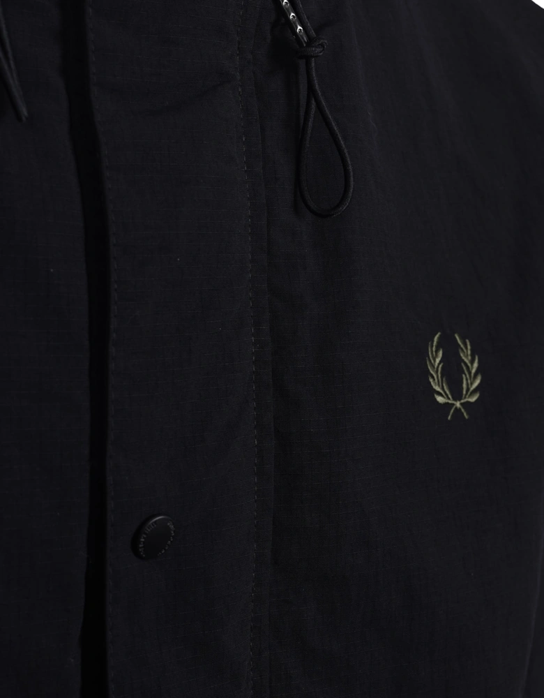 CROPPED RIPSTOP PARKA BLACK