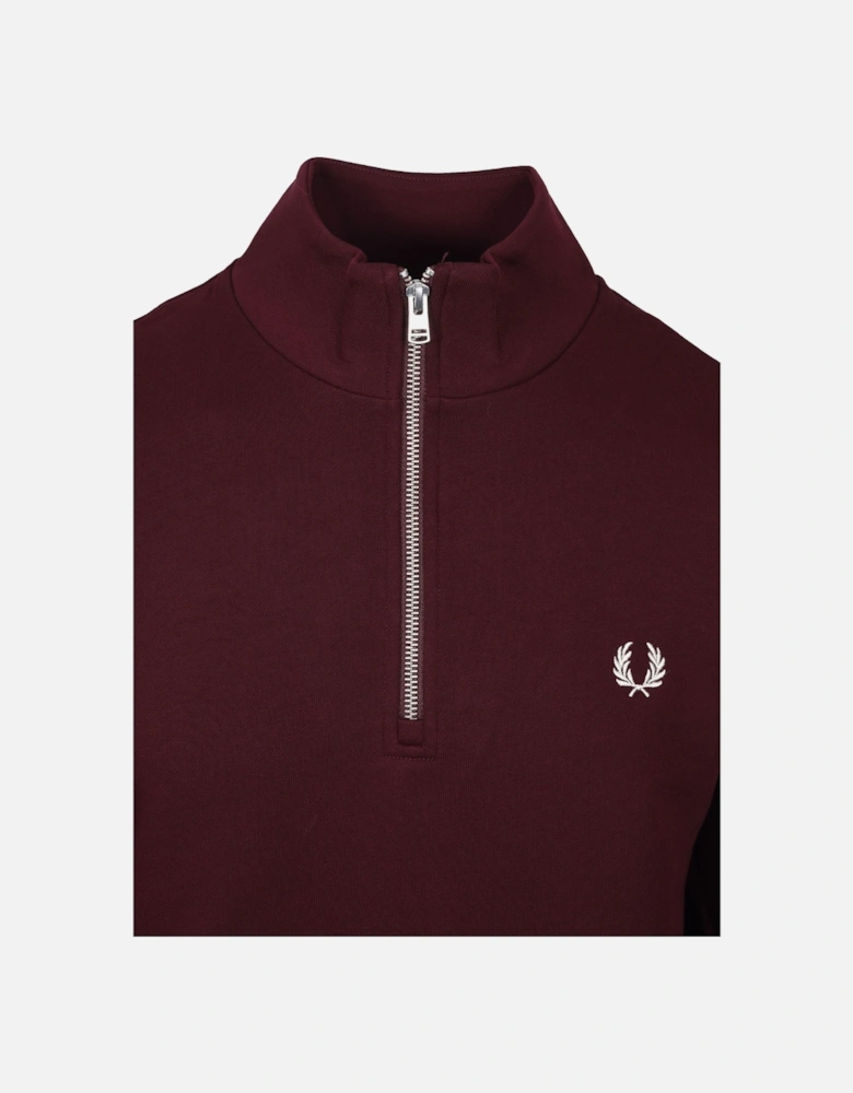 HALF ZIP SWEATSHIRT OXBLOOD/ECRU