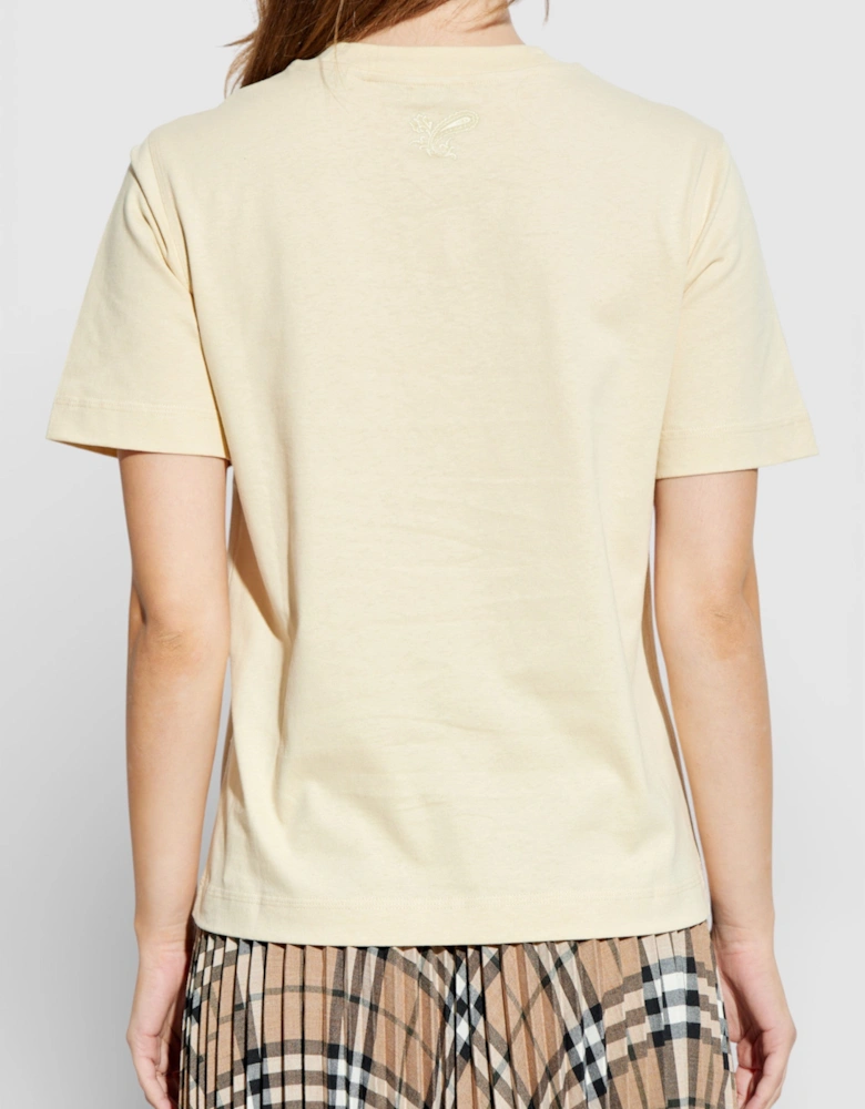Paisley Print Logo T Shirt Candle Beige