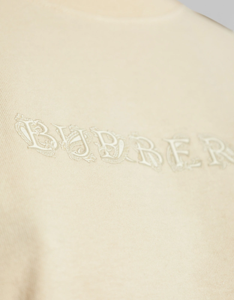 Paisley Print Logo T Shirt Candle Beige