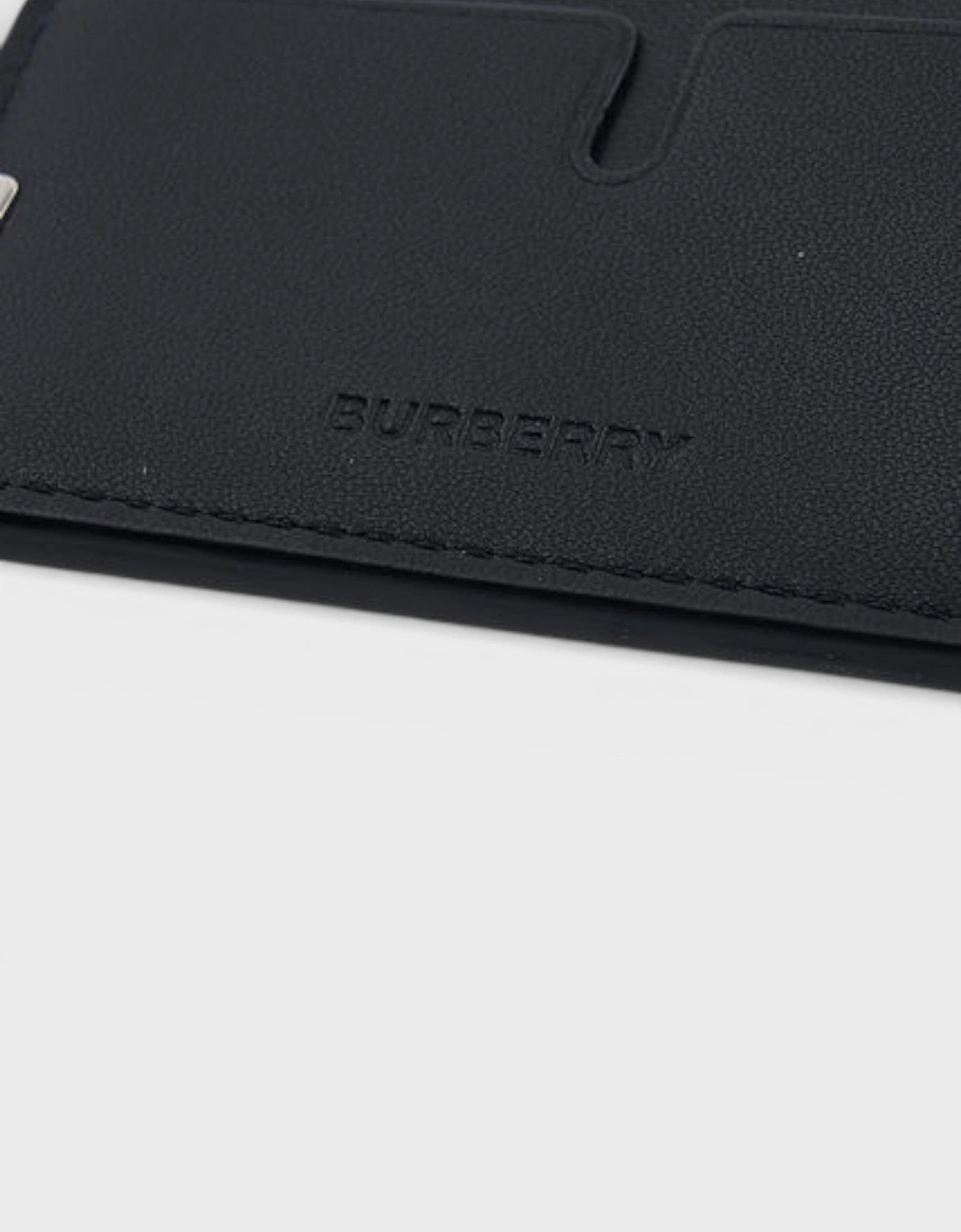 B-Cut Bifold Grain Leather Textured Wallet Black