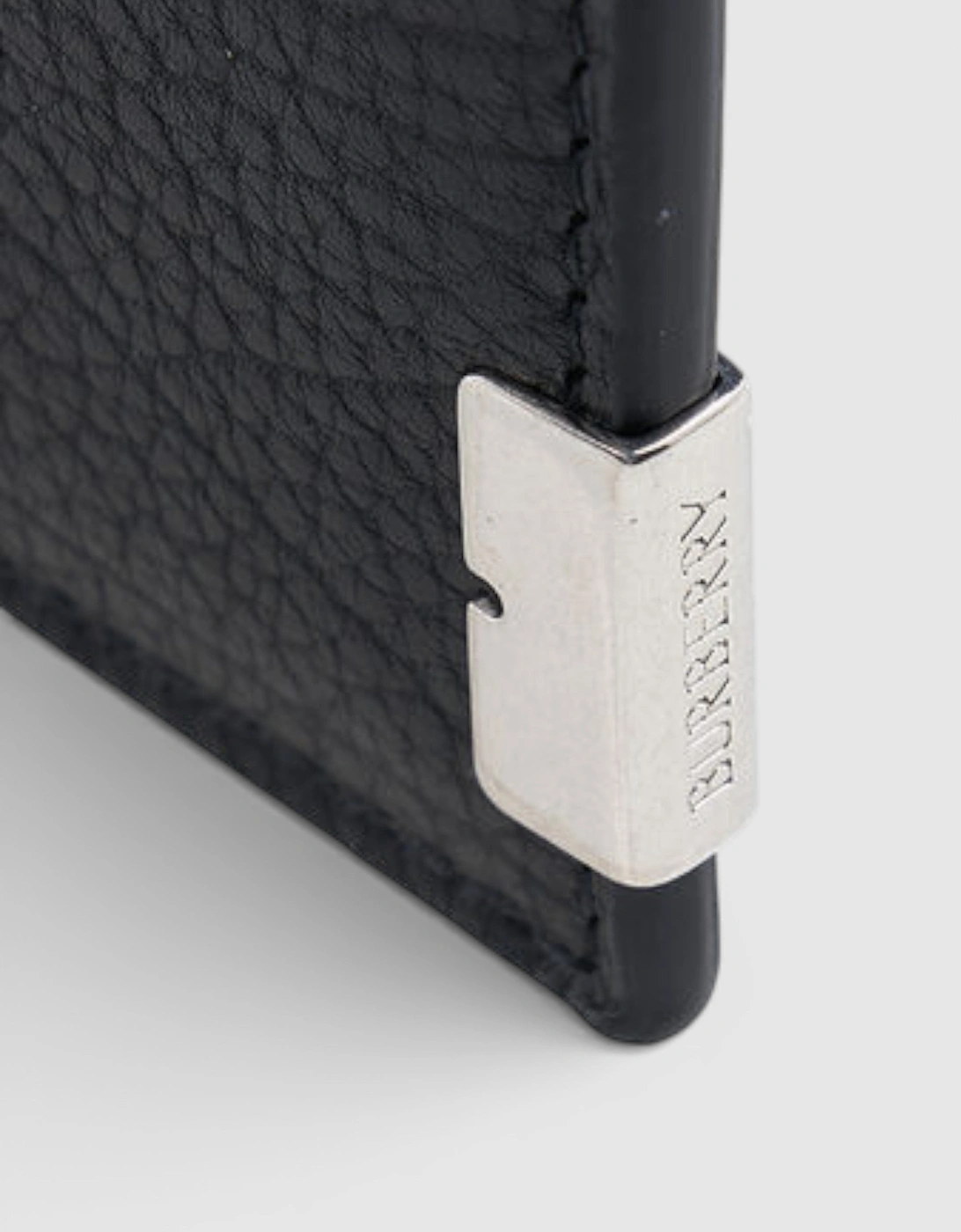 B-Cut Bifold Grain Leather Textured Wallet Black