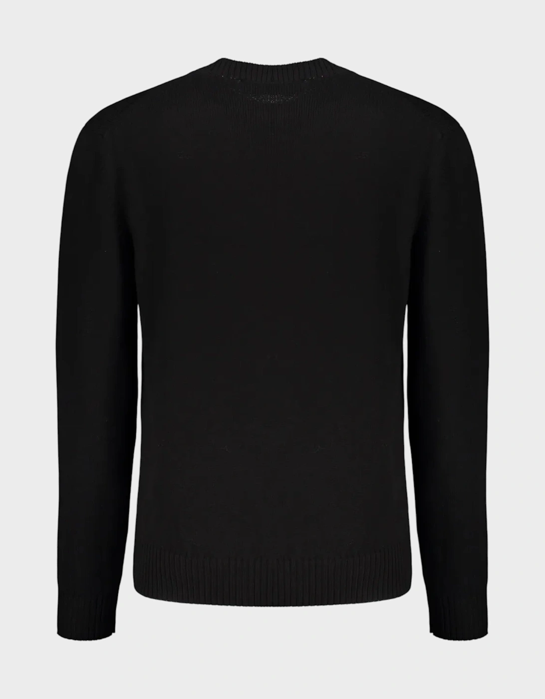 Sweater Medusa Embroidery Crew Neck Pullover Black