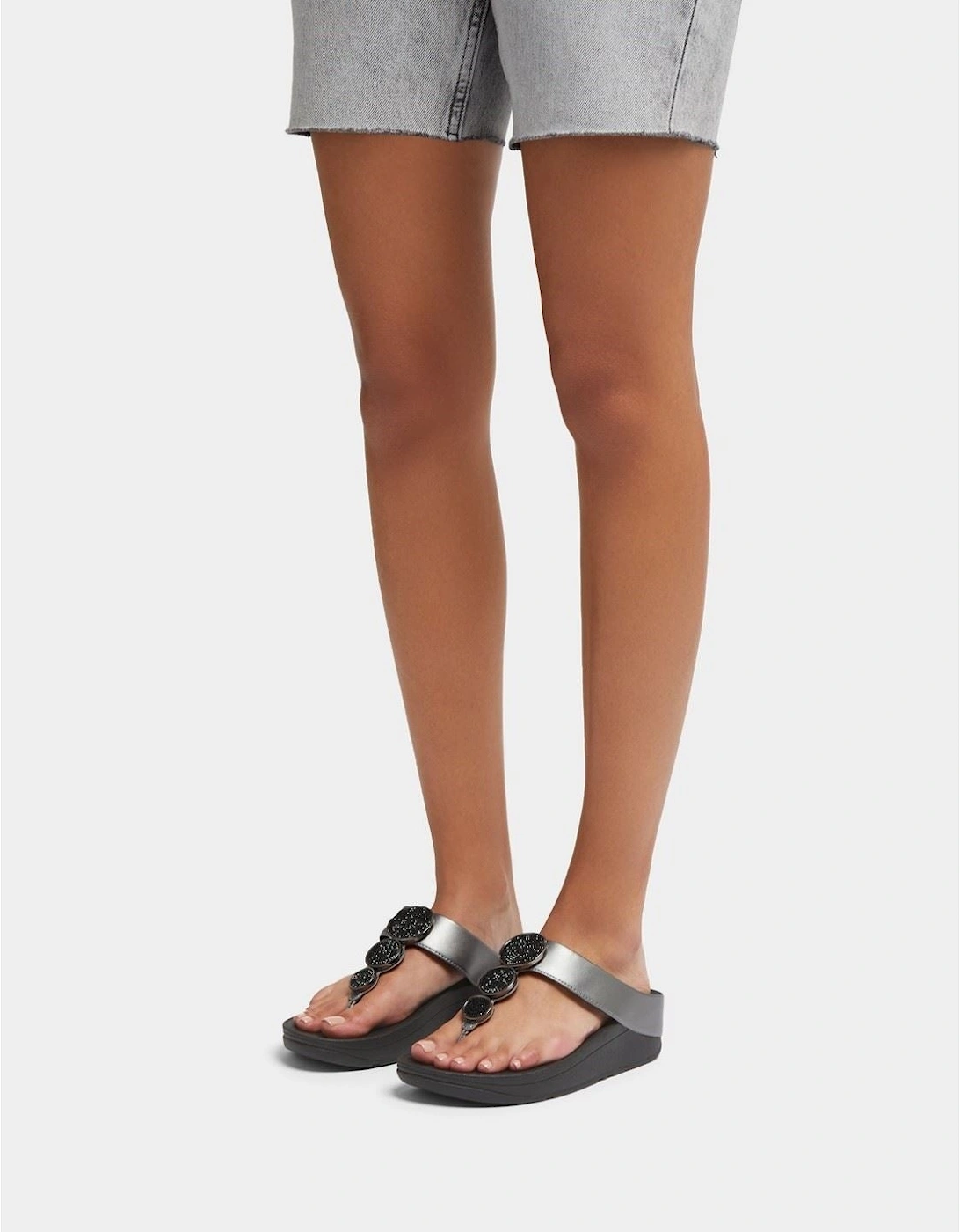 Halo Polyurethane Women's Pewter Black Sandals