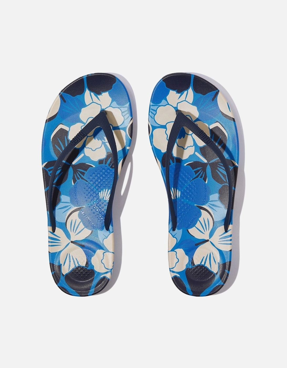 iQushion Blossom Polyurethane Women's Bondi Blue Mix Flip Flops