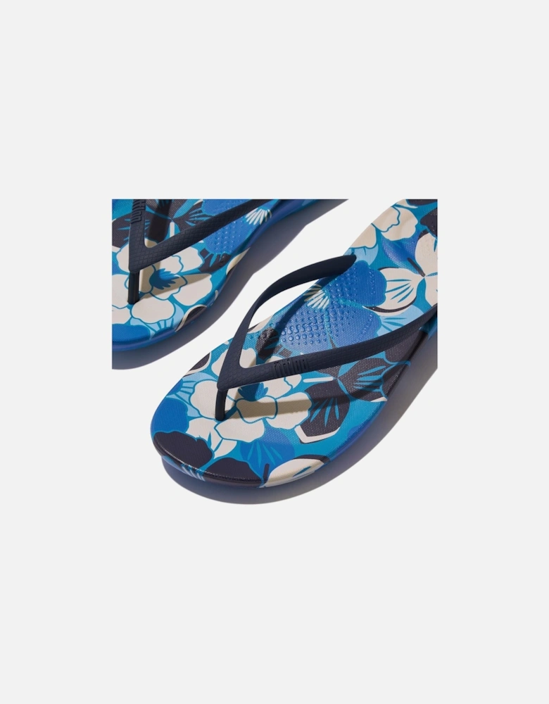 iQushion Blossom Polyurethane Women's Bondi Blue Mix Flip Flops