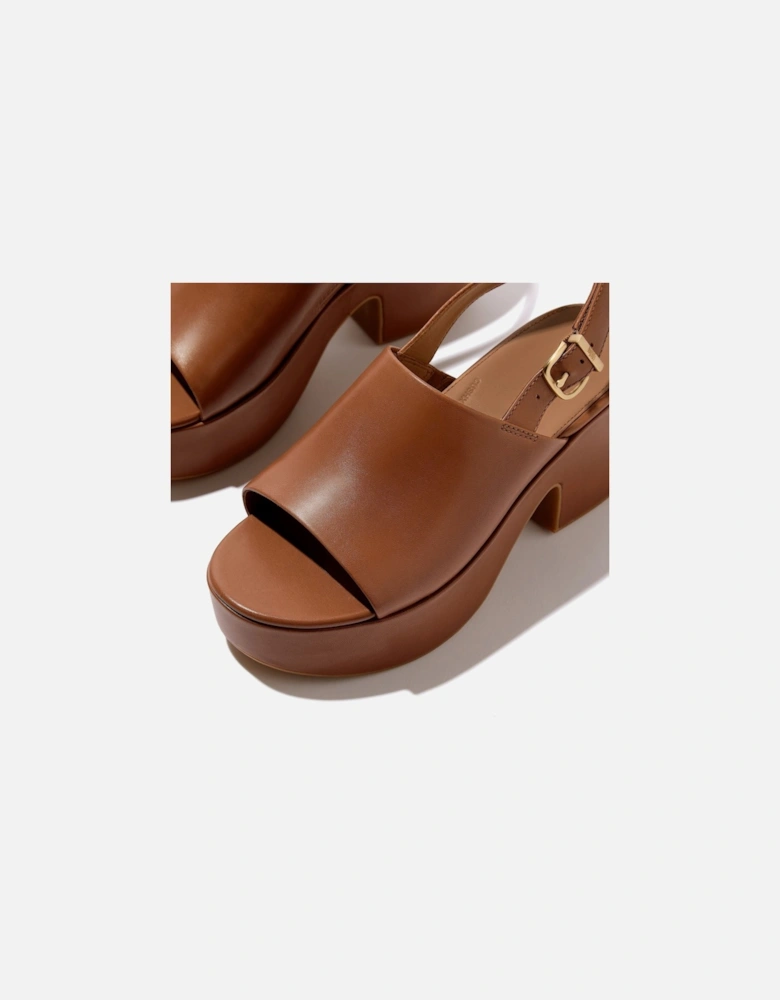 Platfforms Heeled Backstrap Leather Women's Deep Tan Sandals