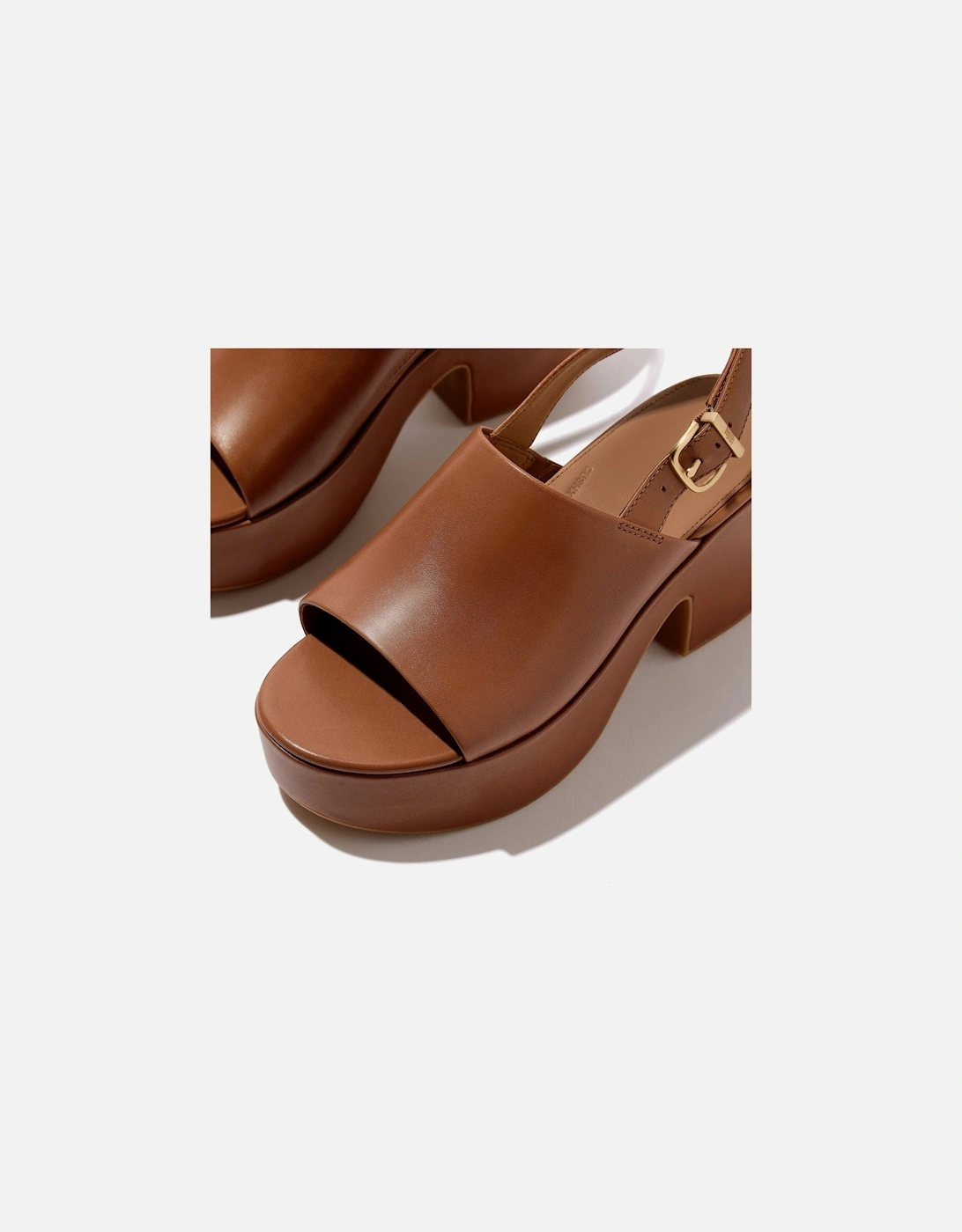 Platfforms Heeled Backstrap Leather Women's Deep Tan Sandals