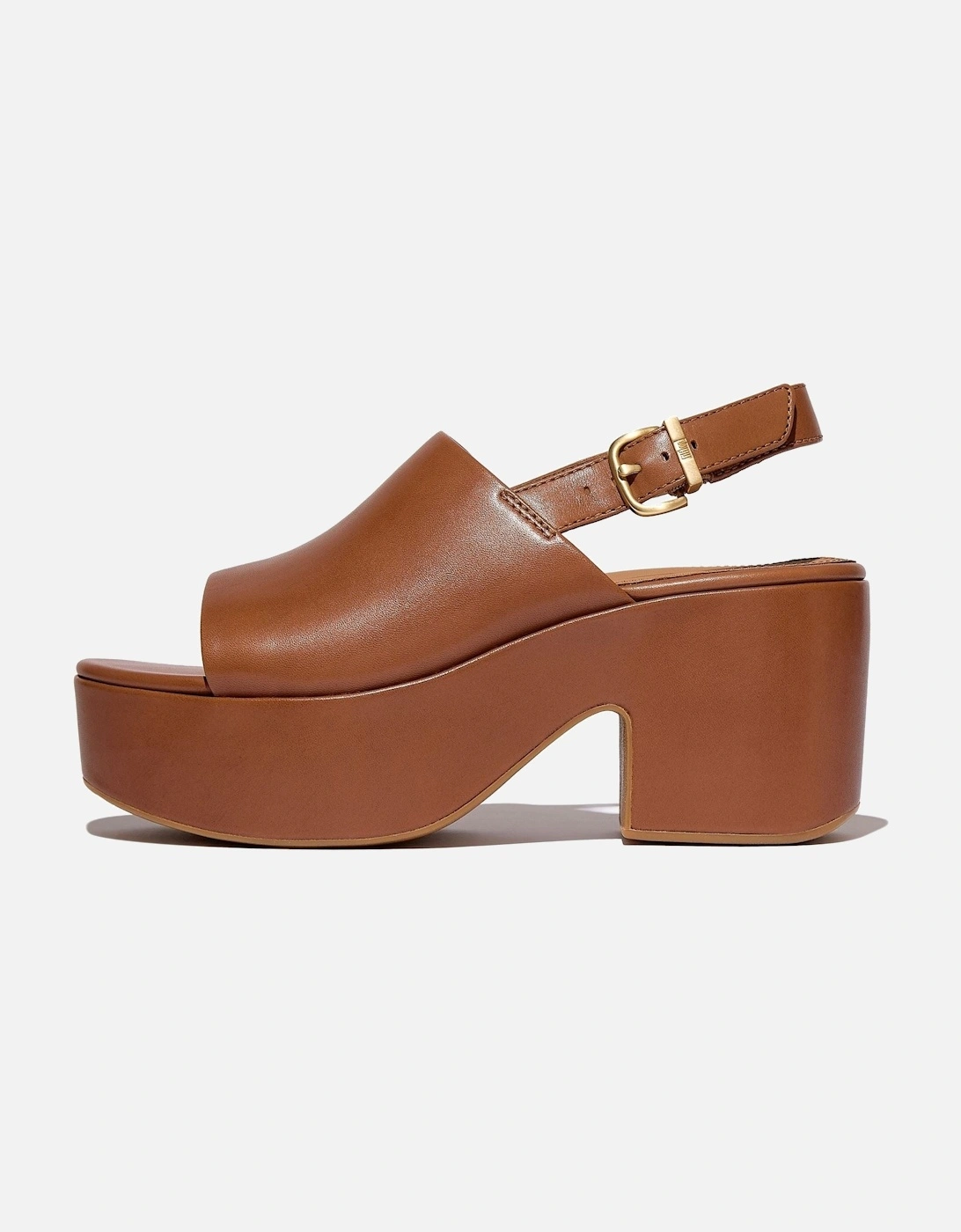 Platfforms Heeled Backstrap Leather Women's Deep Tan Sandals