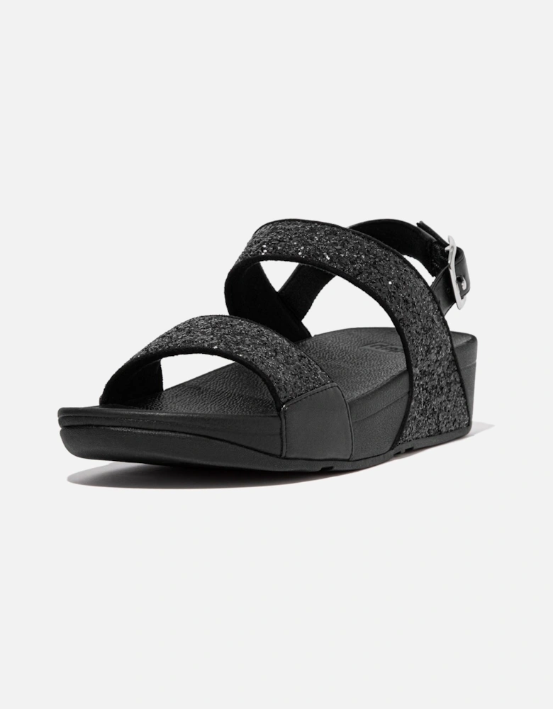 Lulu Glitter Polyurethane Women's Black Glitter Sandals