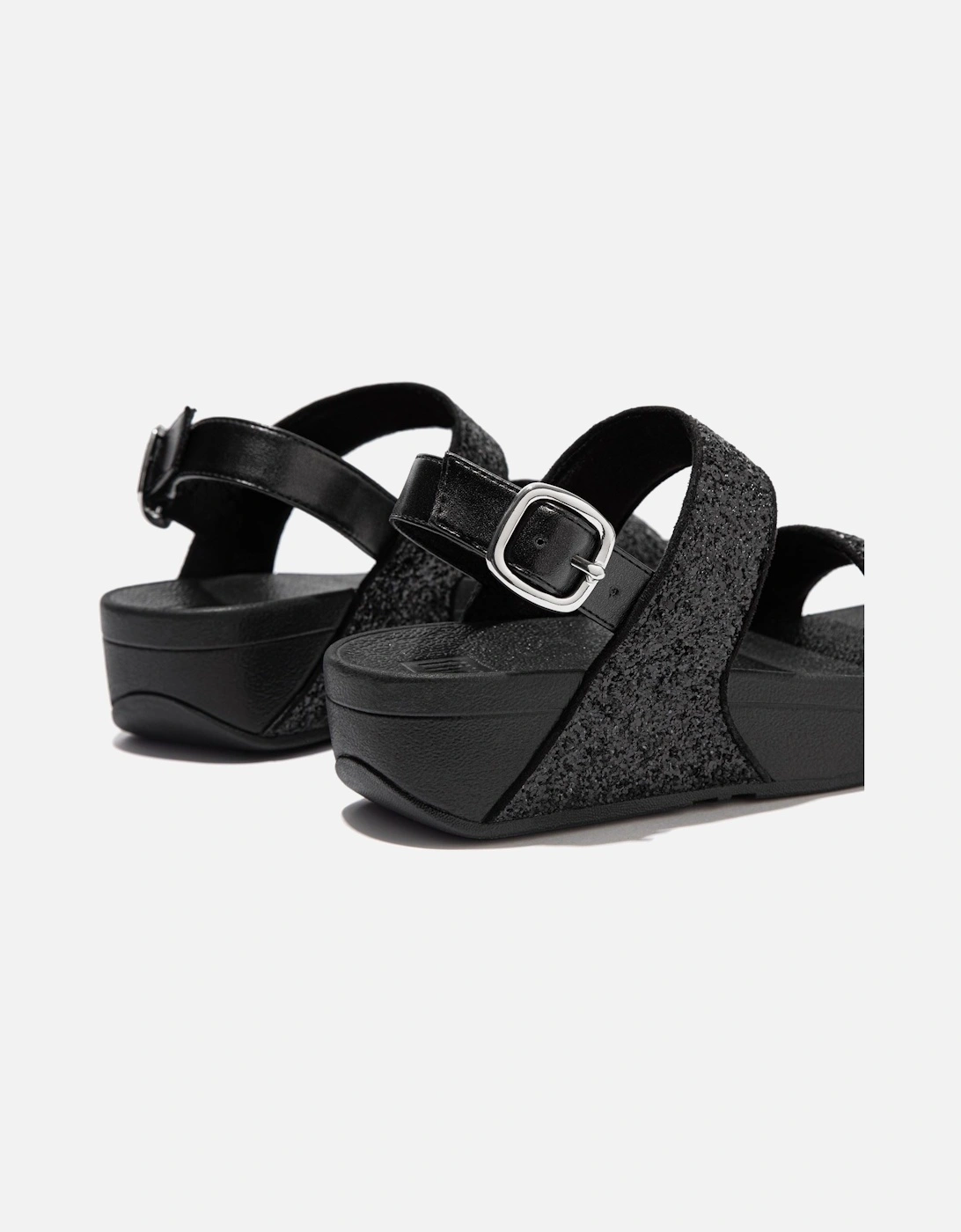 Lulu Glitter Polyurethane Women's Black Glitter Sandals