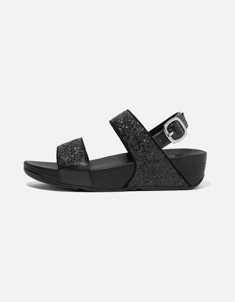 Lulu Glitter Polyurethane Women's Black Glitter Sandals
