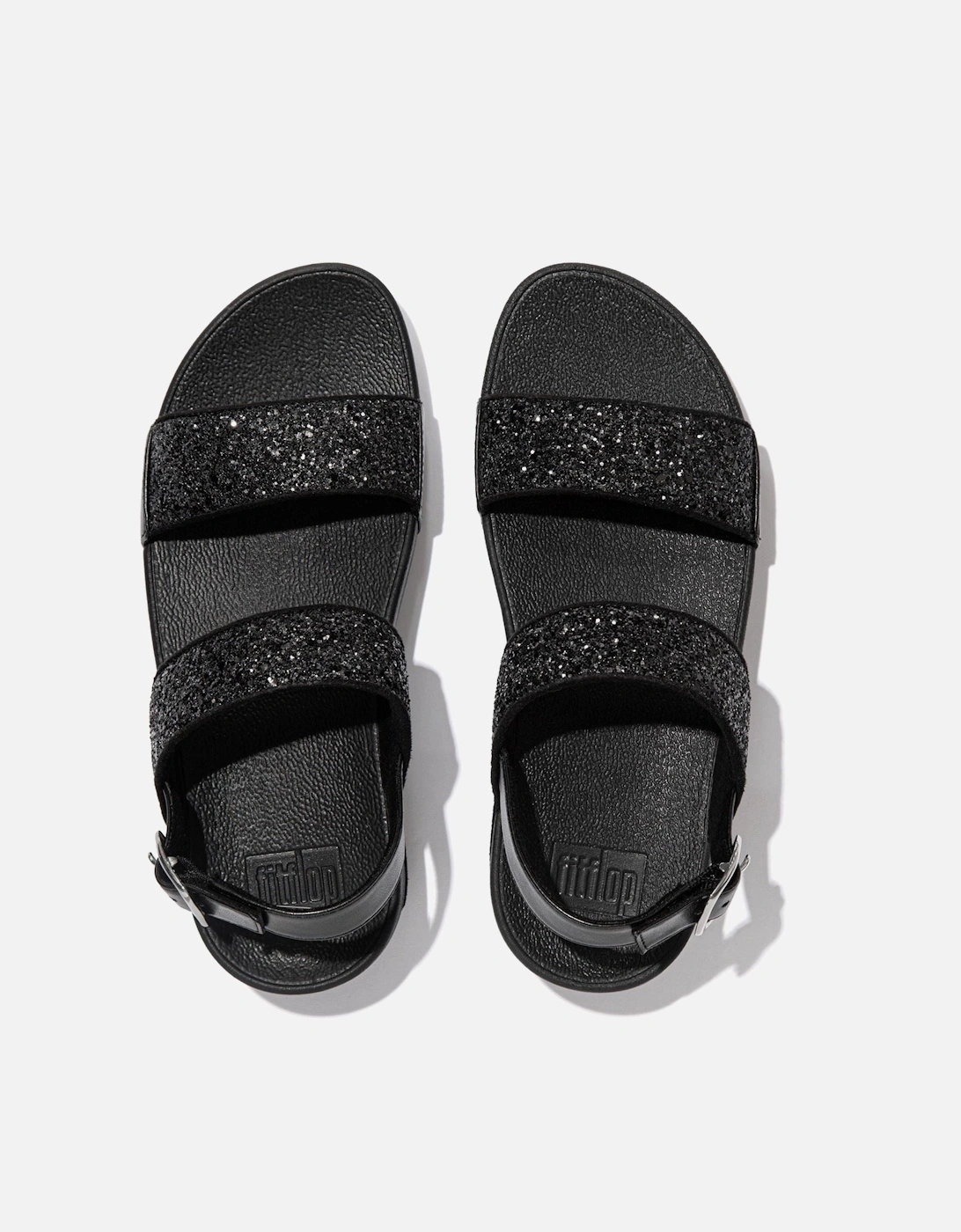 Lulu Glitter Polyurethane Women's Black Glitter Sandals
