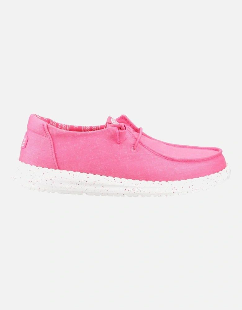 HEYDUDE Wendy Stretch Canvas Cotton Women's Fandango Pink Moccasins Shoes