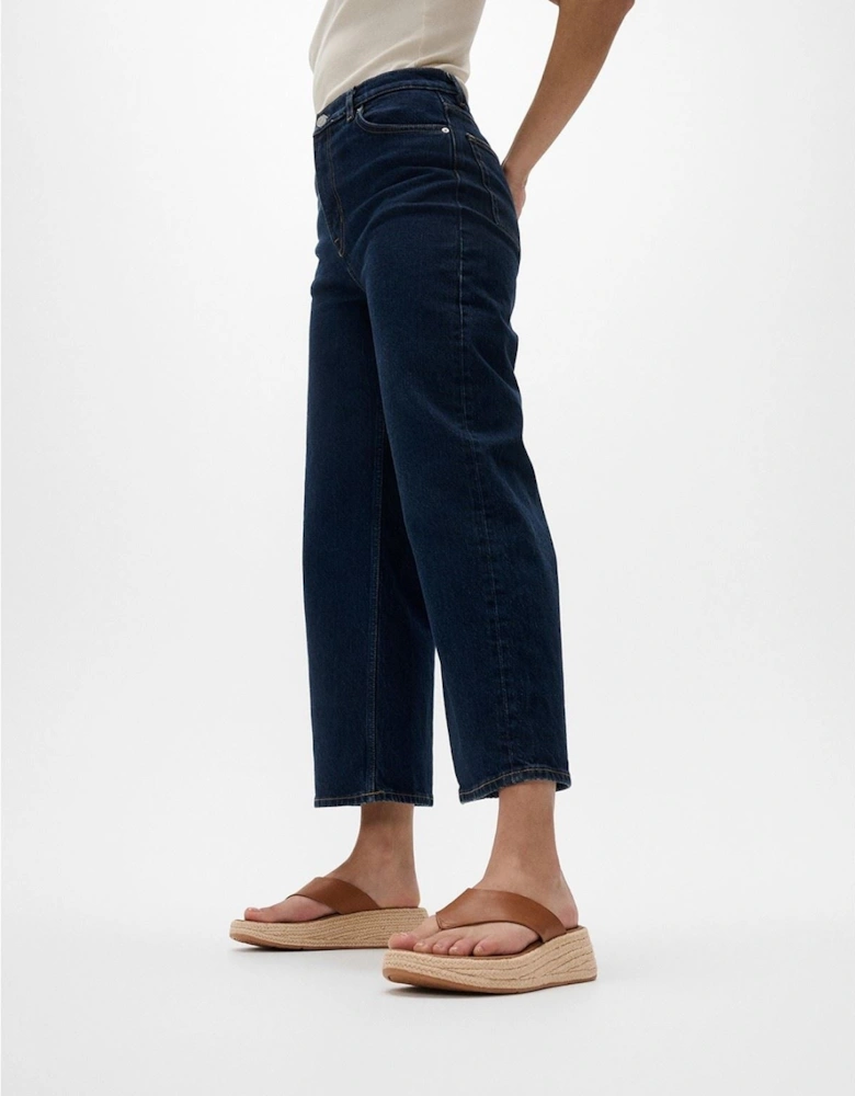 F-Mode Toe Post Espadrille Leather Women's Deep Tan Sandals