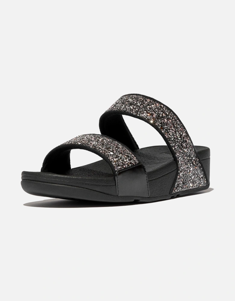 Lulu 2 Bar Glitter Polyurethane Women's Black/Multi Sandals