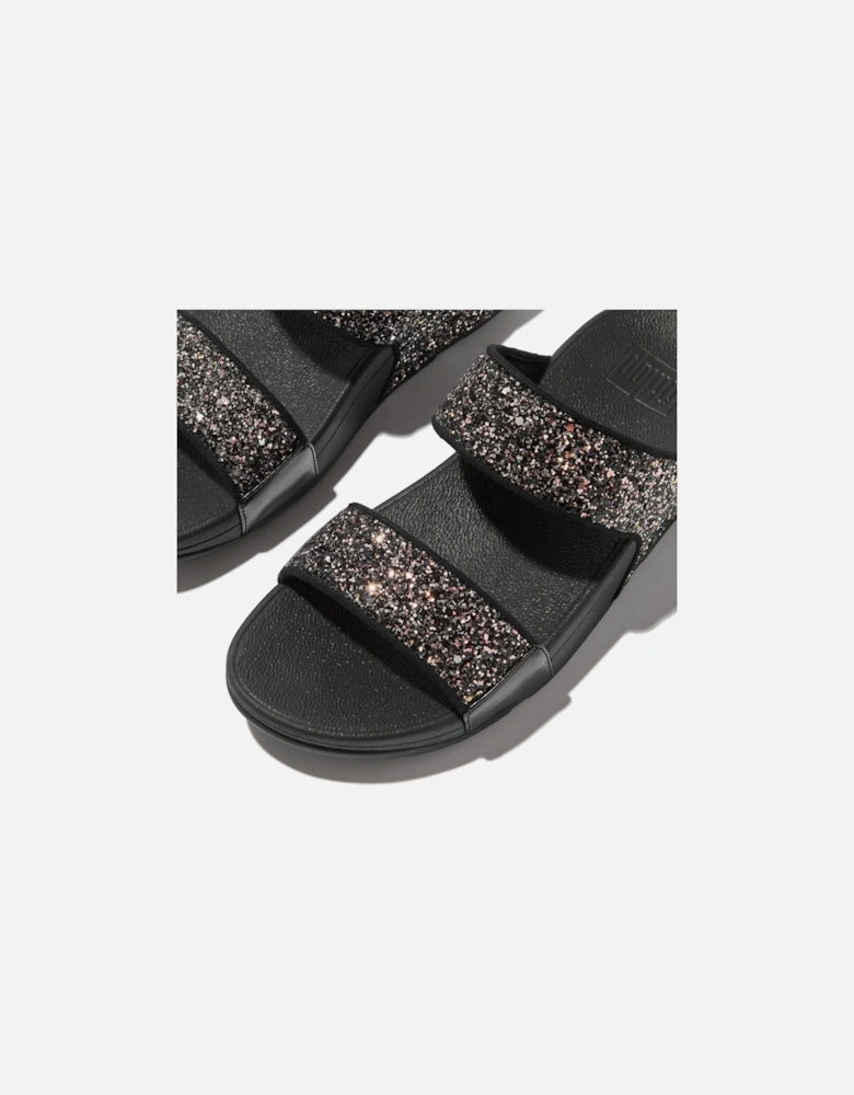 Lulu 2 Bar Glitter Polyurethane Women's Black/Multi Sandals