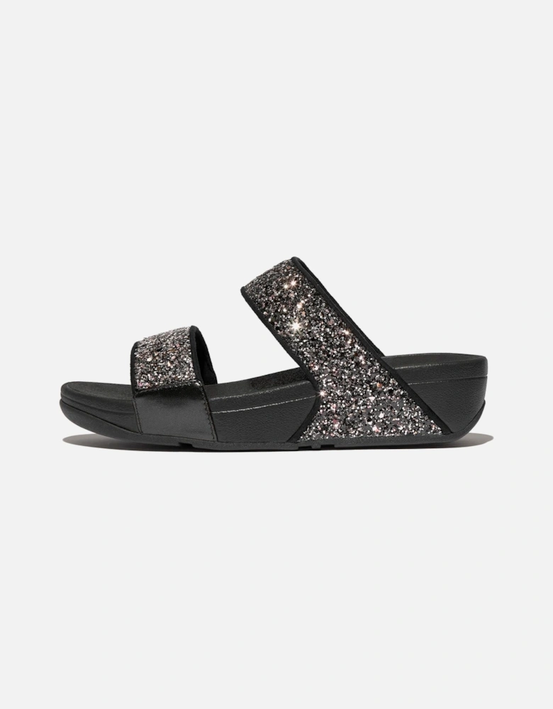 Lulu 2 Bar Glitter Polyurethane Women's Black/Multi Sandals