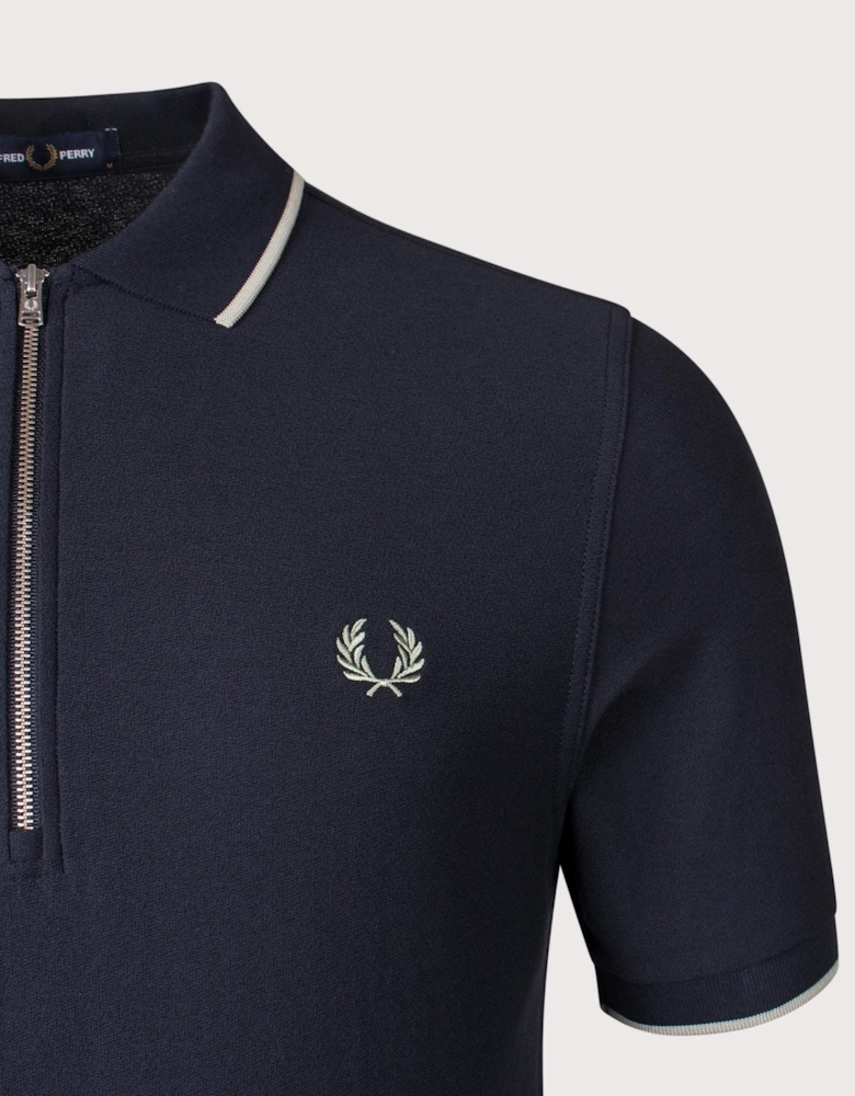 Crepe Piqué Polo Shirt