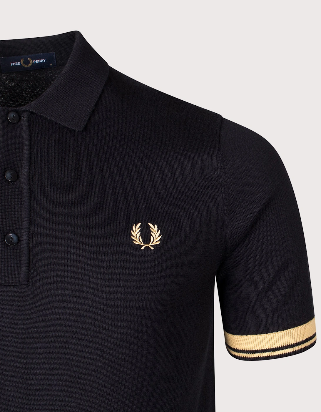 Contrast Cuff Knitted Polo Shirt
