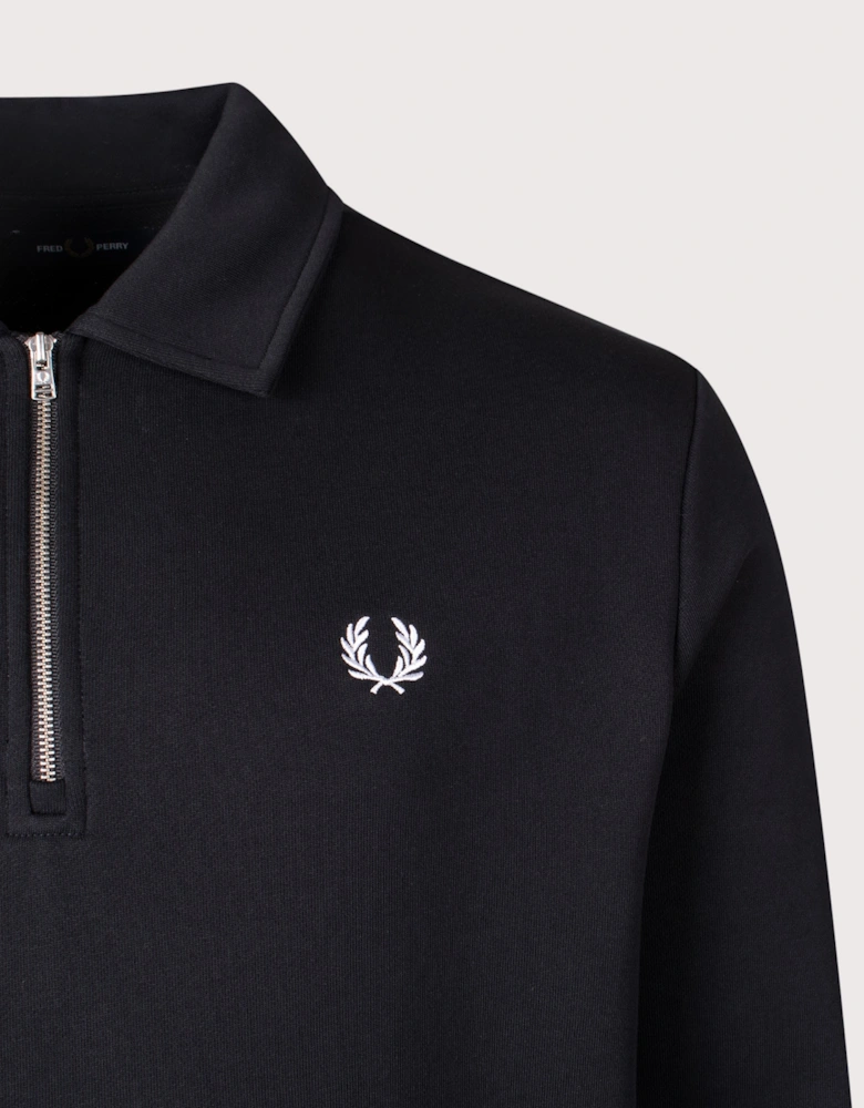 Quarter Zip Collared Sweatshirt