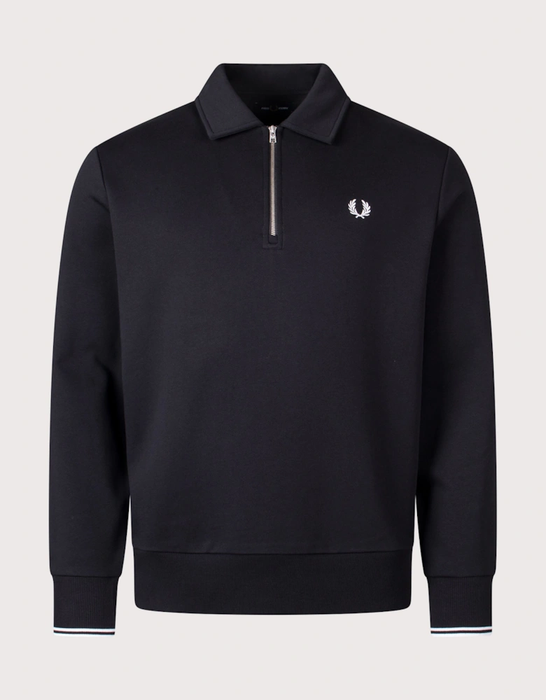Quarter Zip Collared Sweatshirt