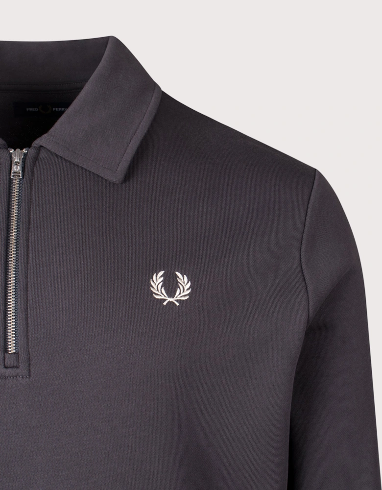 Quarter Zip Collared Sweatshirt