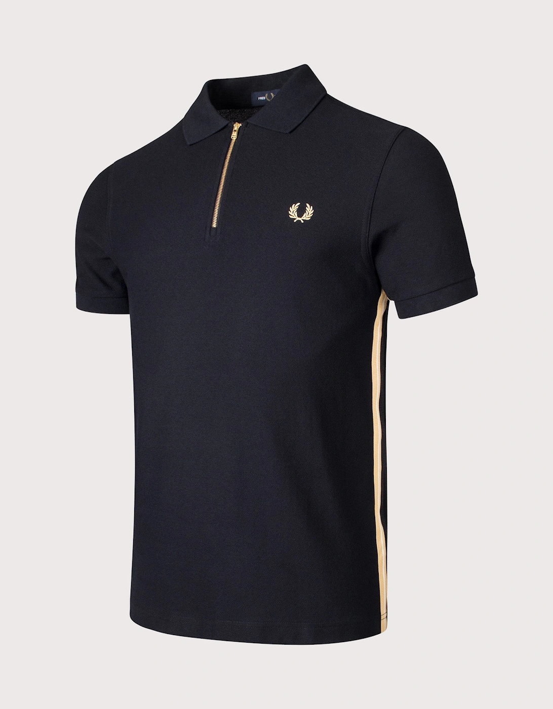 Stripe Tape Zip Neck Polo Shirt, 5 of 4