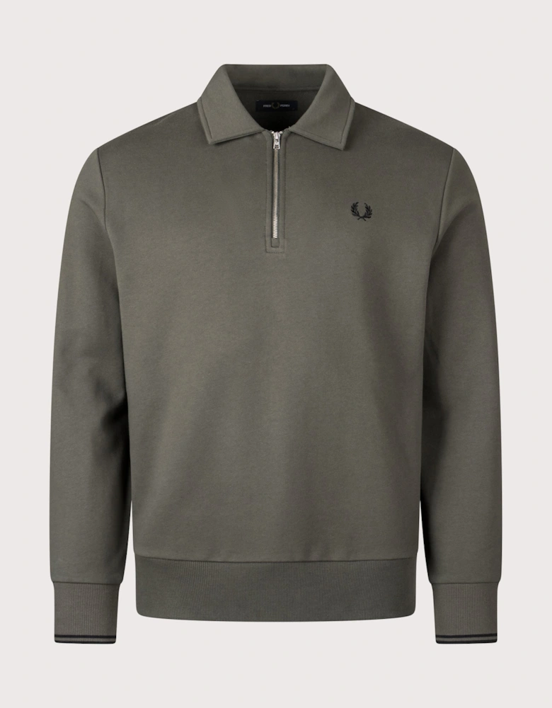 Quarter Zip Collared Sweatshirt