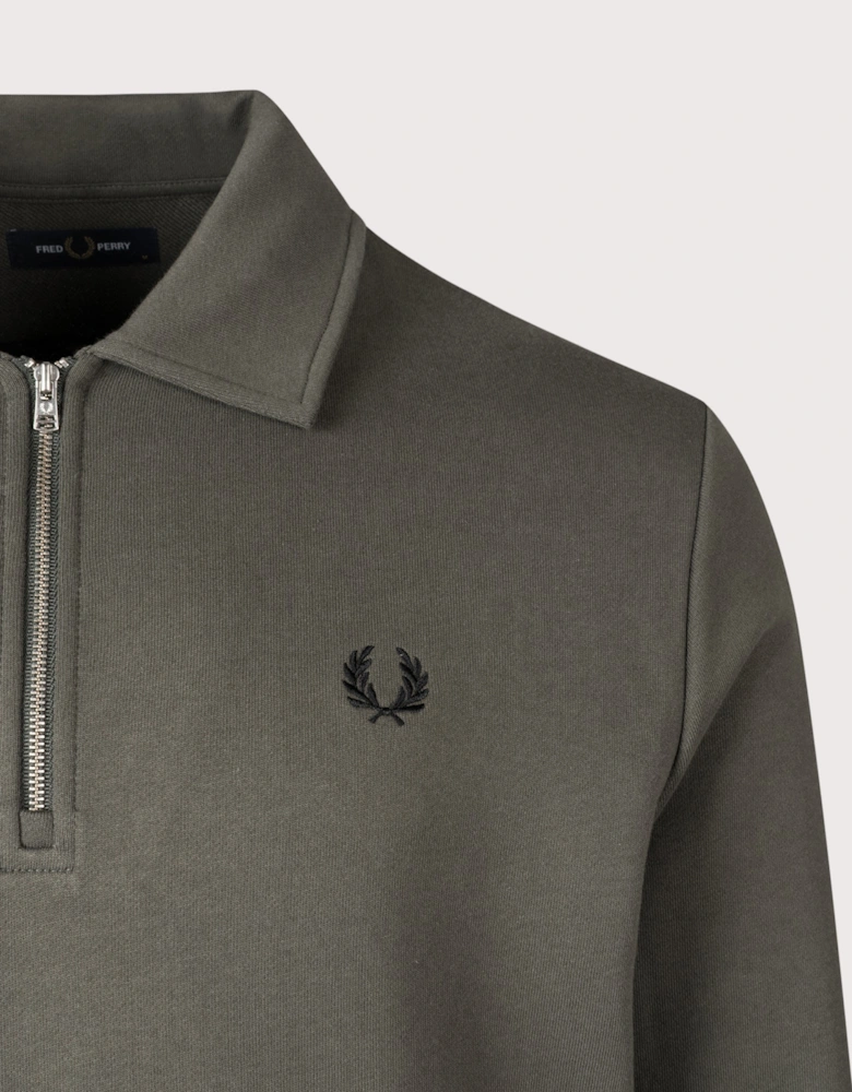 Quarter Zip Collared Sweatshirt