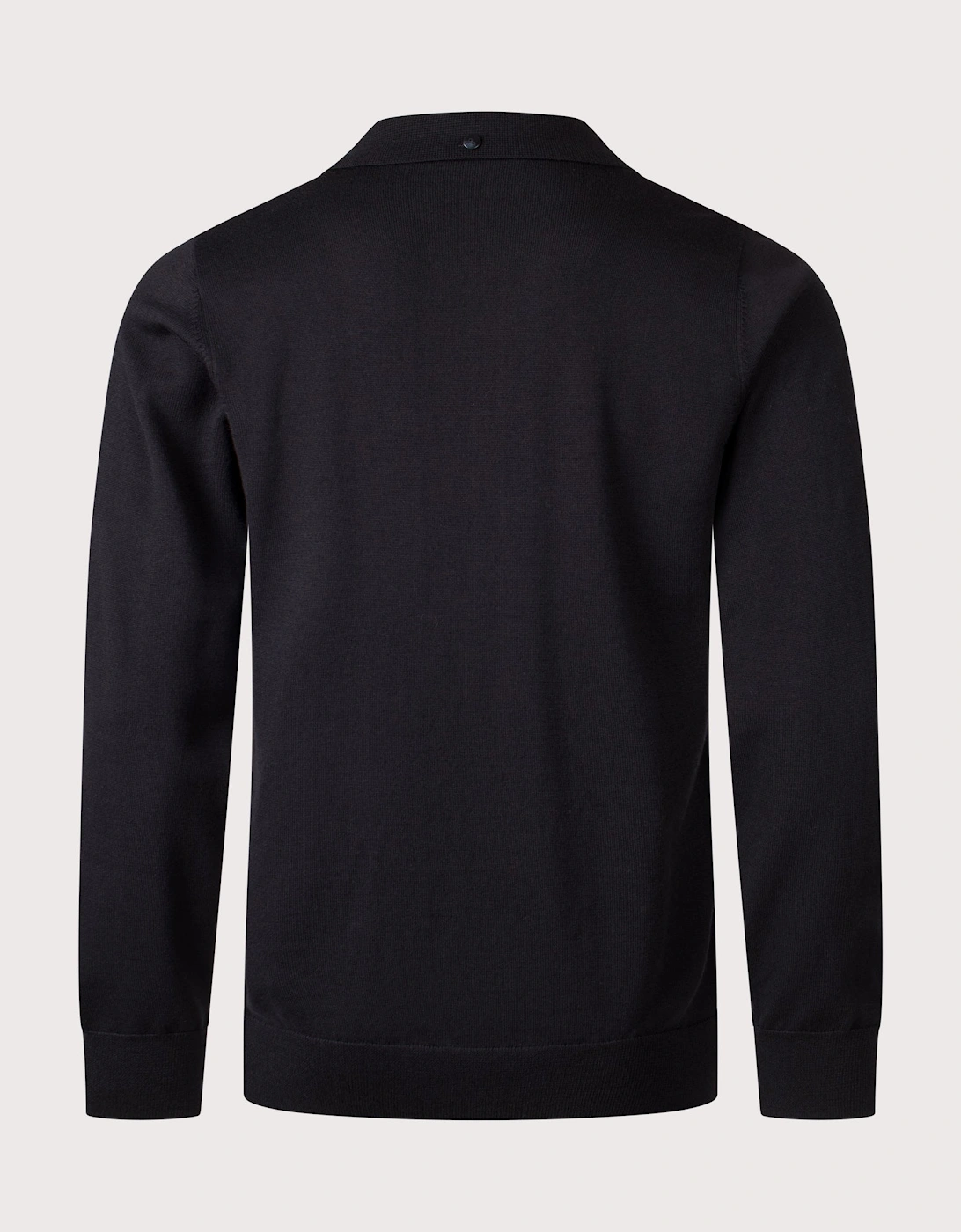 Long Sleeve Cable Knitted Polo Shirt