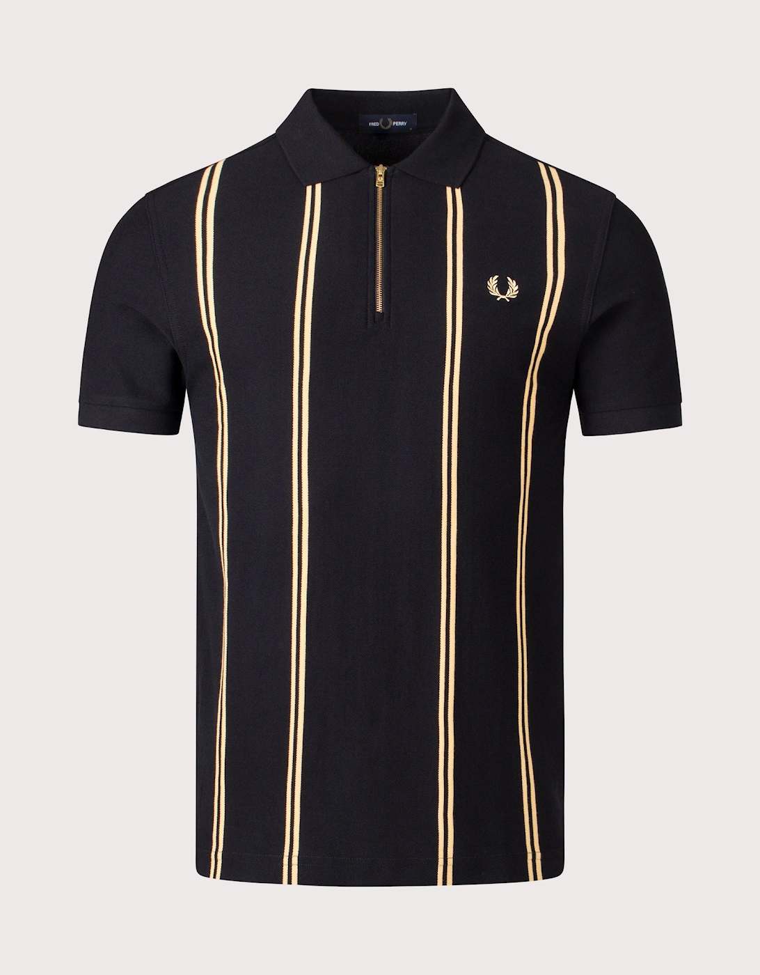 Vertical Stripe Zip Neck Polo Shirt, 4 of 3