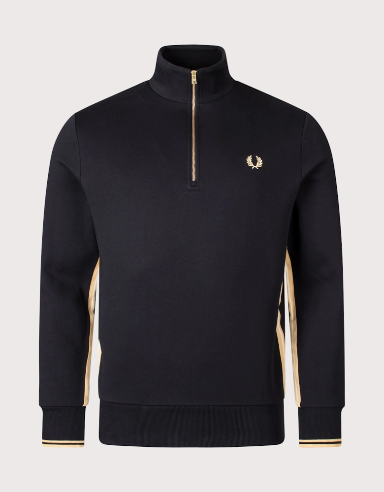 Stripe Tape Quarter Zip Sweatshirt