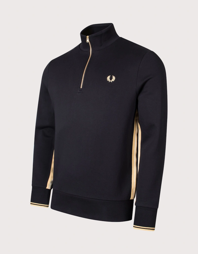 Stripe Tape Quarter Zip Sweatshirt