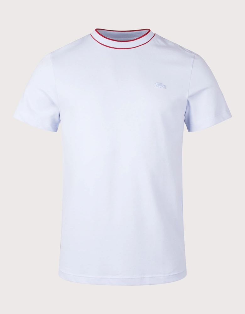 Stretch Piqué Stripe Collar T-shirt