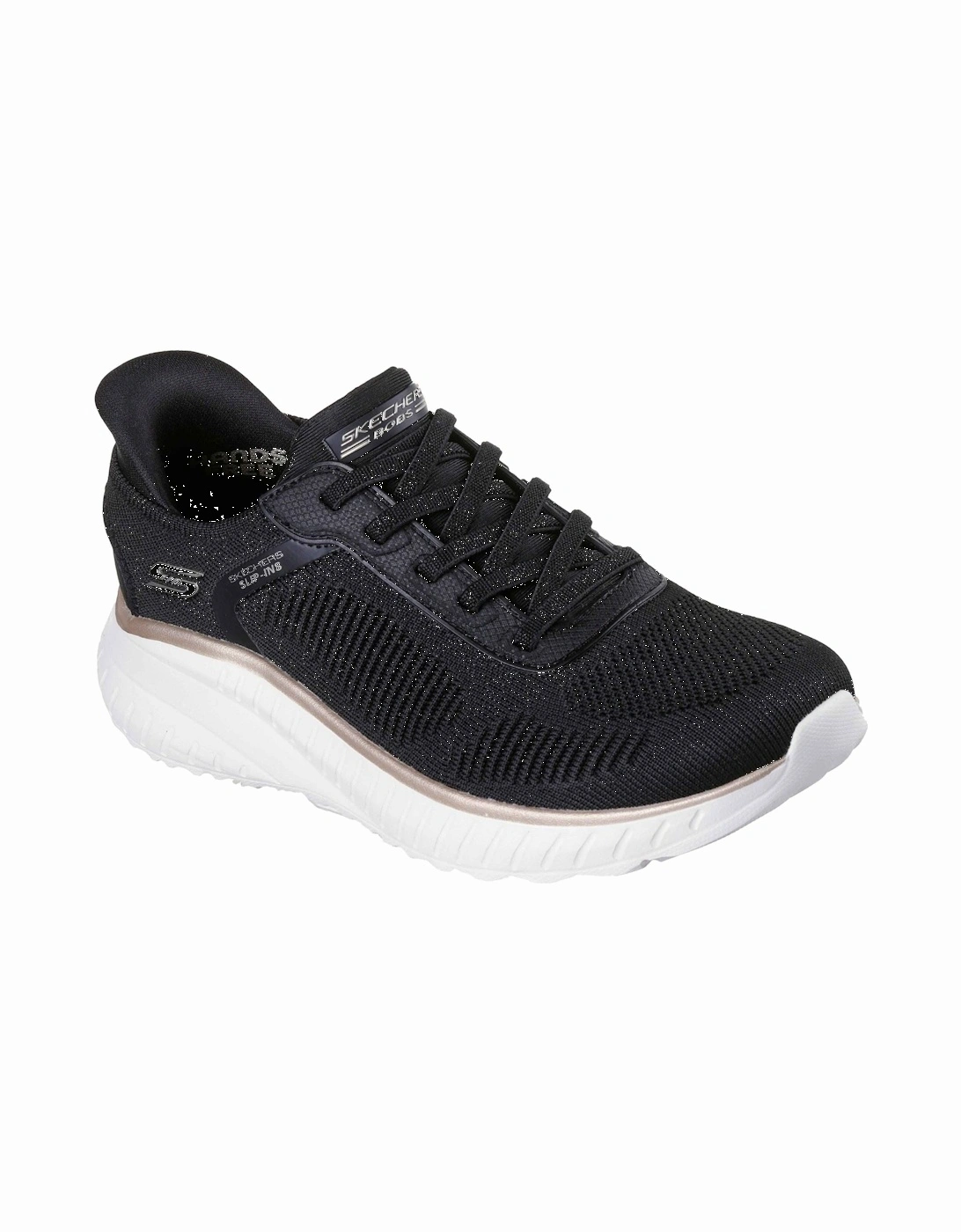 Skechers Women's Skechers BOBS Sport Squad Chaos Textile Women's Black/Gold Standard Trainers