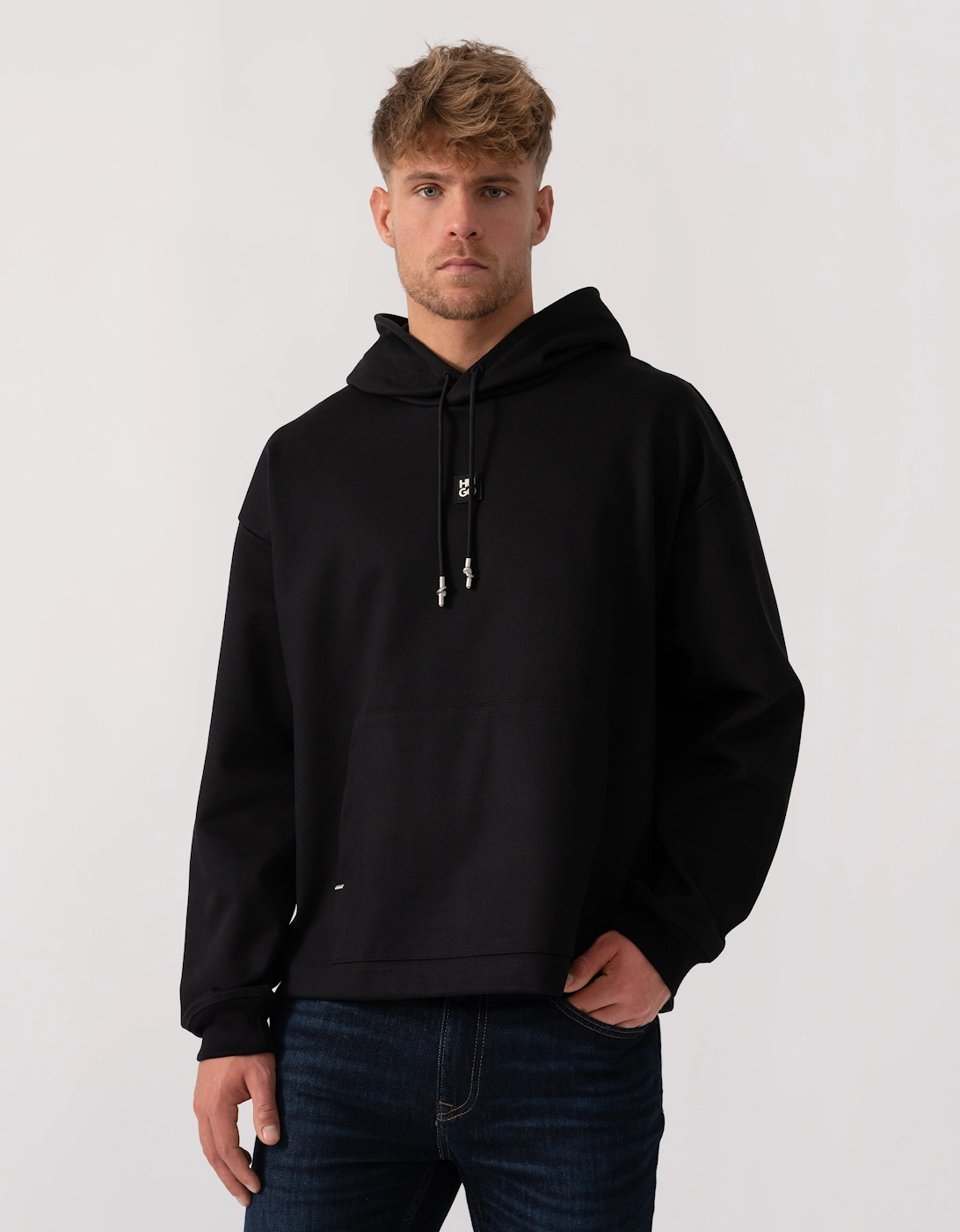 Hugo Boss Men's Black Hugo Dineo Pullover Hoodie - 001 - Size: 42
