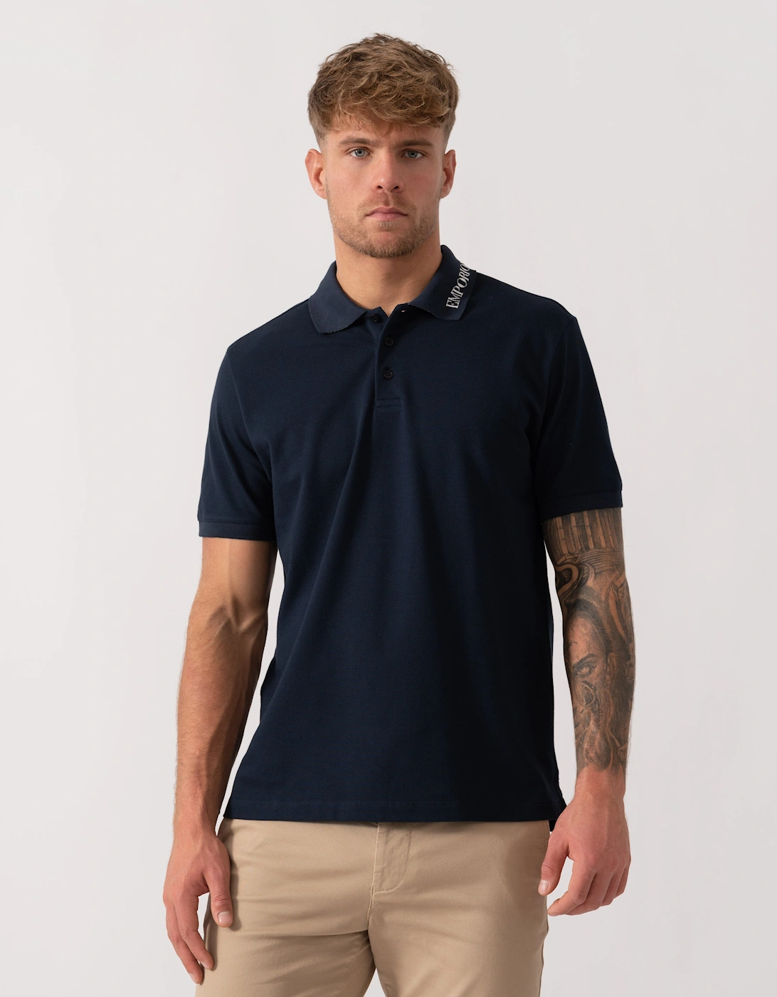 Emporio Armani Men's Armani Blue Beach Polo  38 M