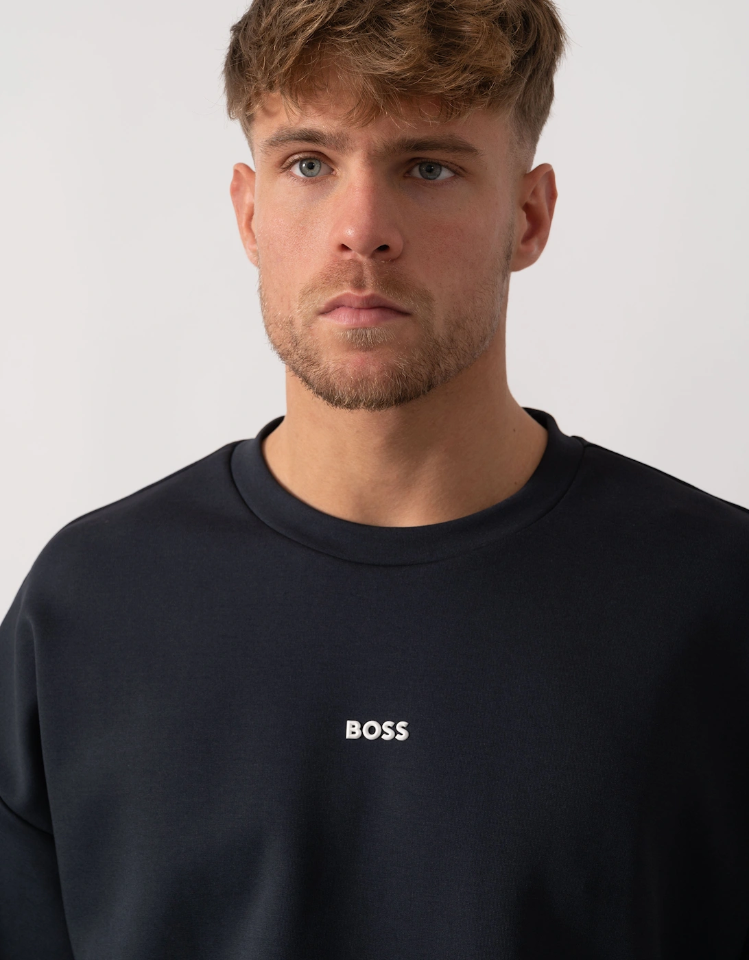 BOSS Green Stenson Mens Crew Neck Sweatshirt - Dark Blue 403