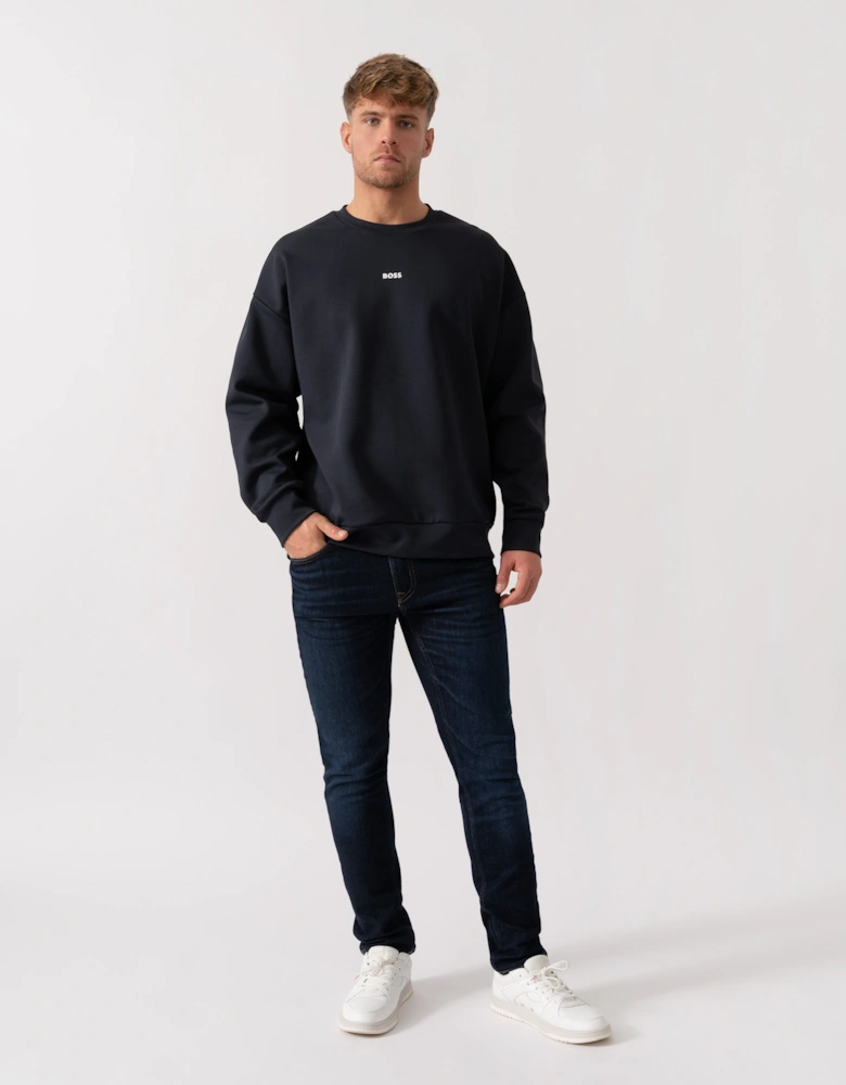 BOSS Green Stenson Mens Crew Neck Sweatshirt - Dark Blue 403