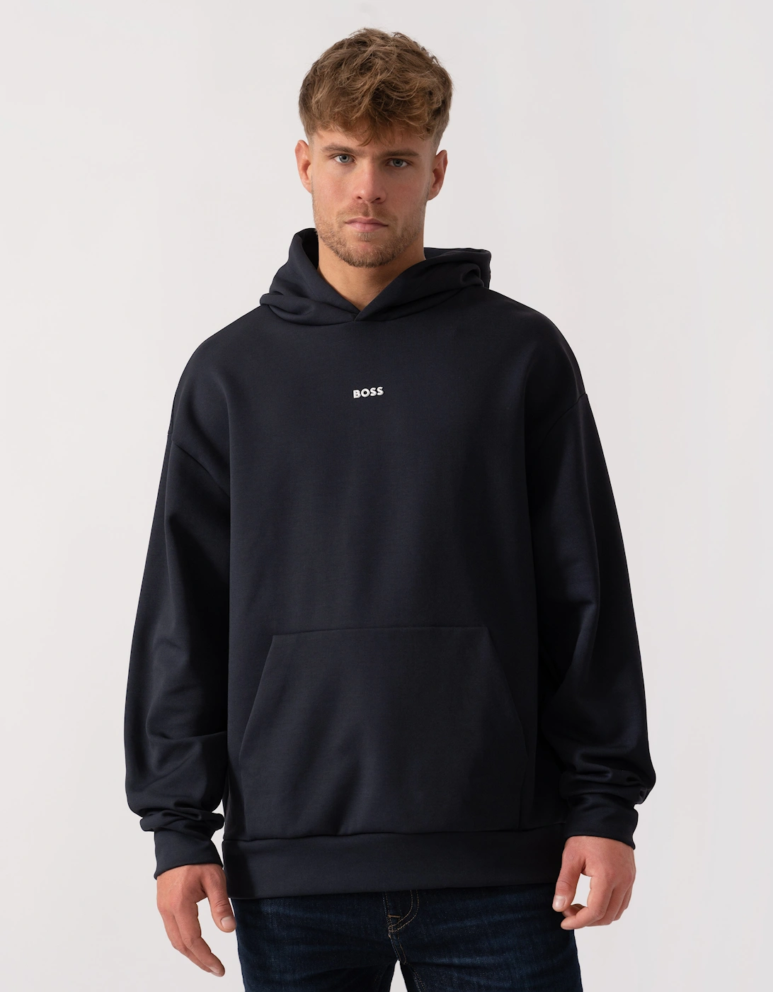 Boss Men's BOSS Green Sly Zone Mens Pullover Hoodie - Dark Blue 403 - Navy