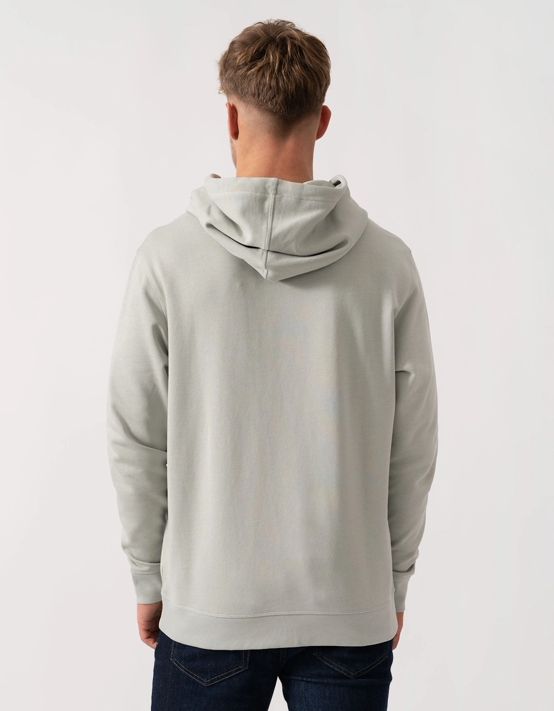 BOSS Orange Wetalk Mens Pullover Hoodie With Logo Patch - Silver 043