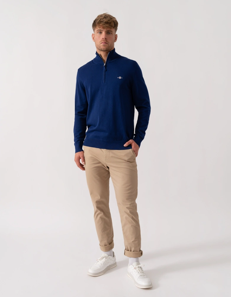 Mens Classic Cotton Half Zip Jumper - 432 Rich Navy