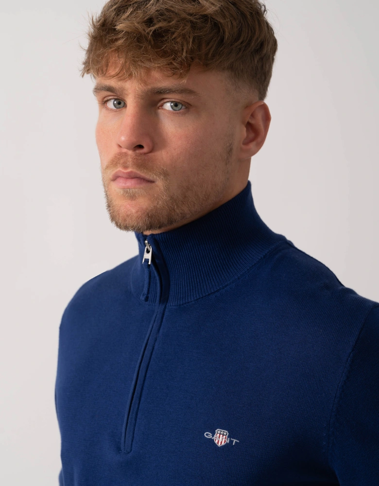 Mens Classic Cotton Half Zip Jumper - 432 Rich Navy
