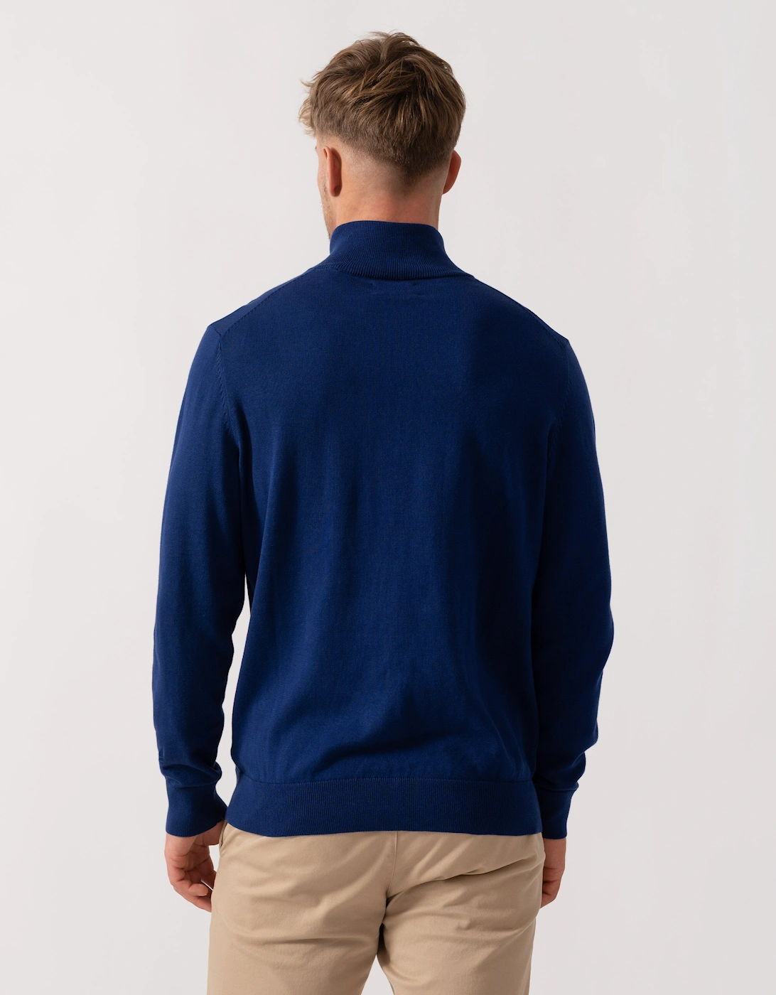 Mens Classic Cotton Half Zip Jumper - 432 Rich Navy