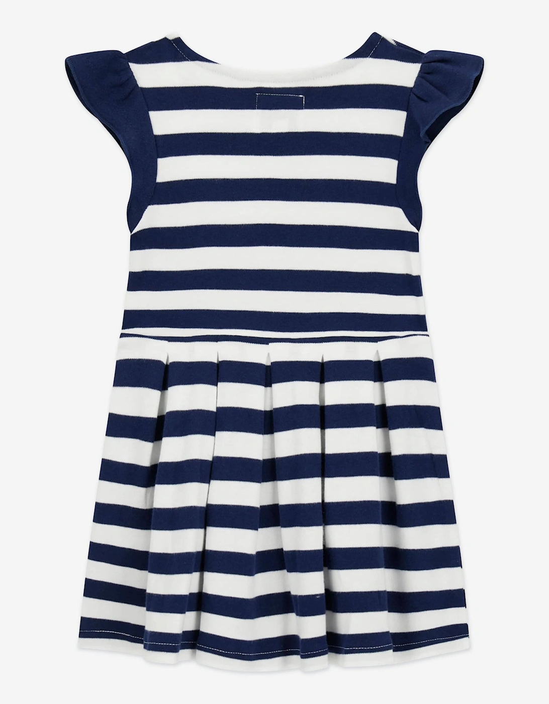 Girls Striped Jersey Dress in Navy
