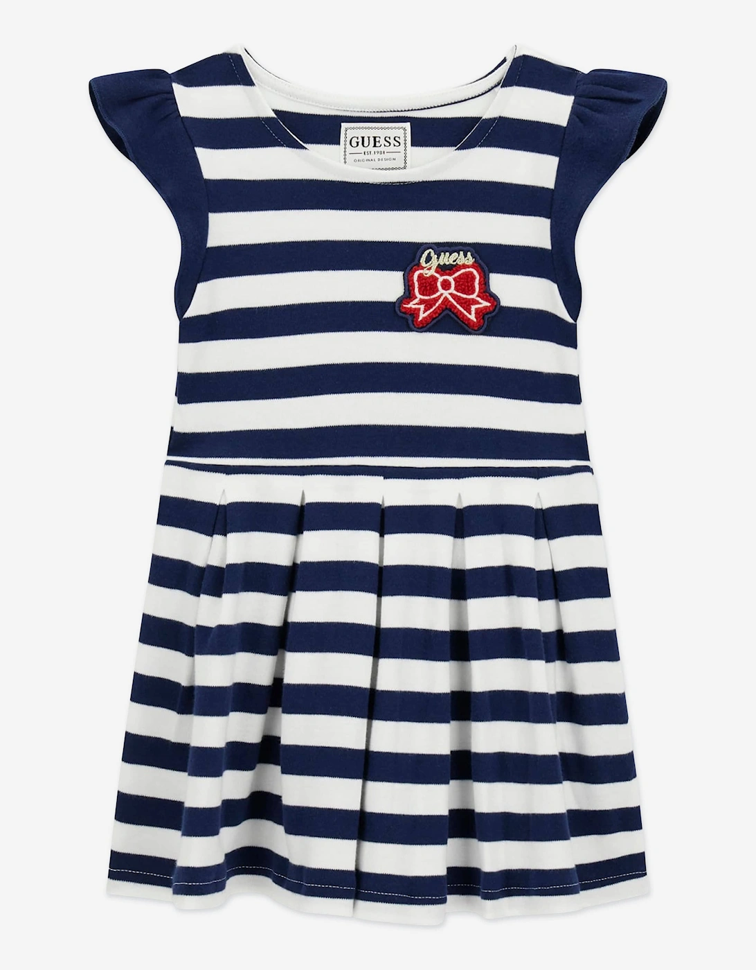 Girls Striped Jersey Dress in Navy, 5 of 4