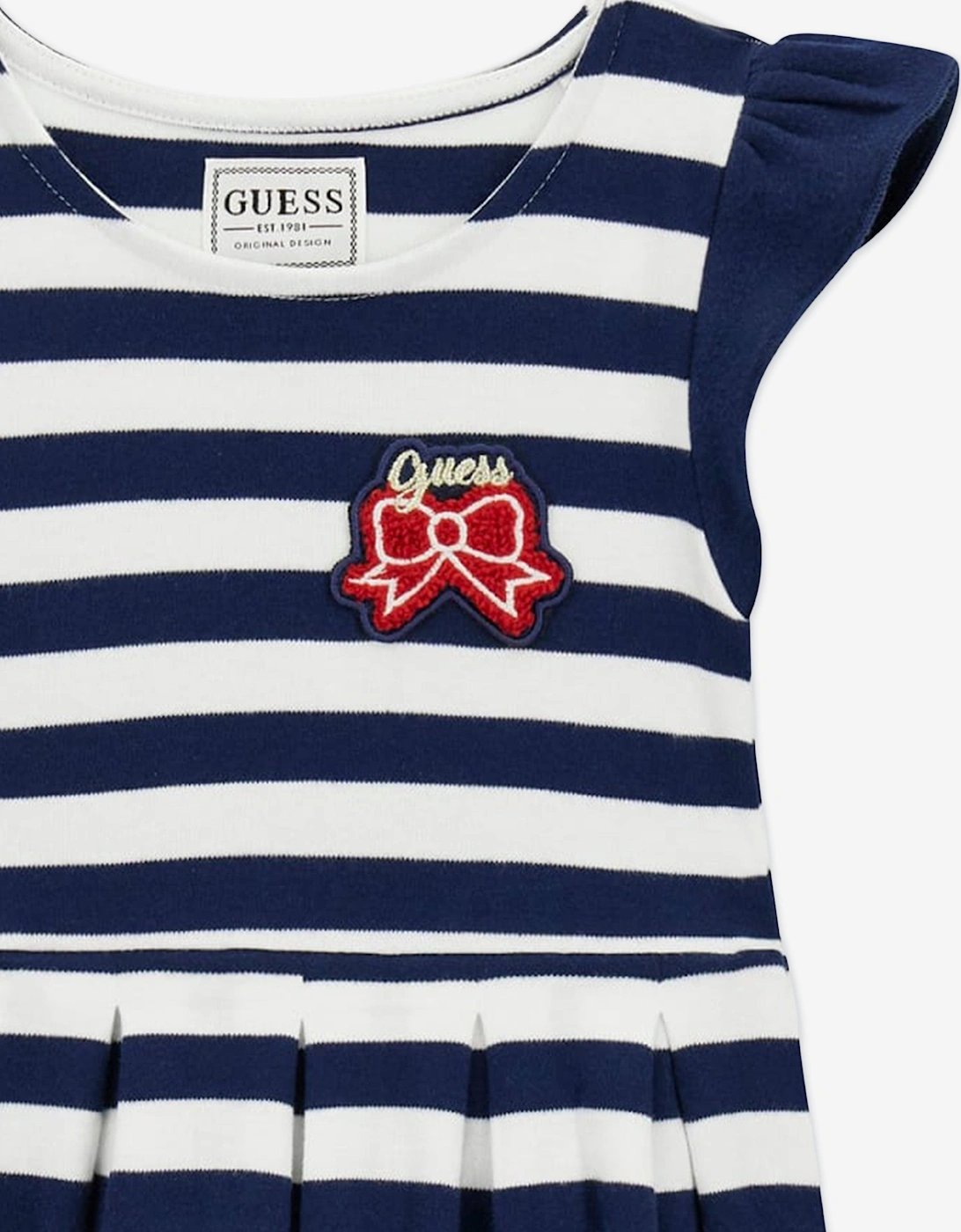 Girls Striped Jersey Dress in Navy