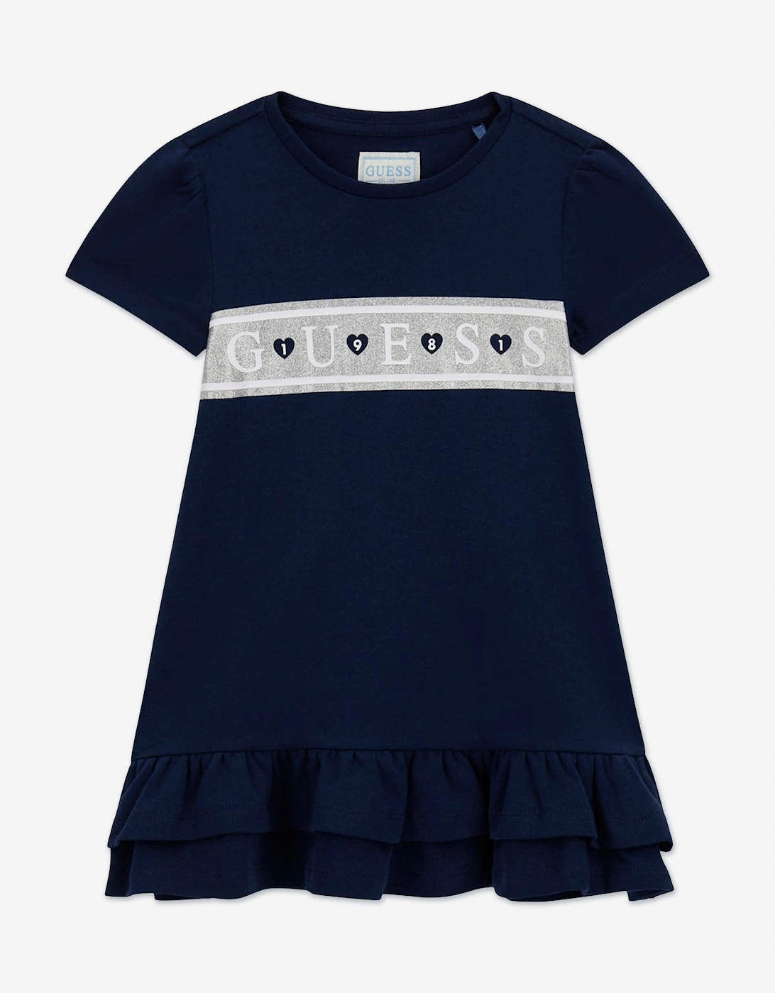 Girls Logo Jersey Dress in Navy, 5 of 4