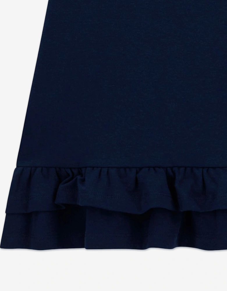 Girls Logo Jersey Dress in Navy
